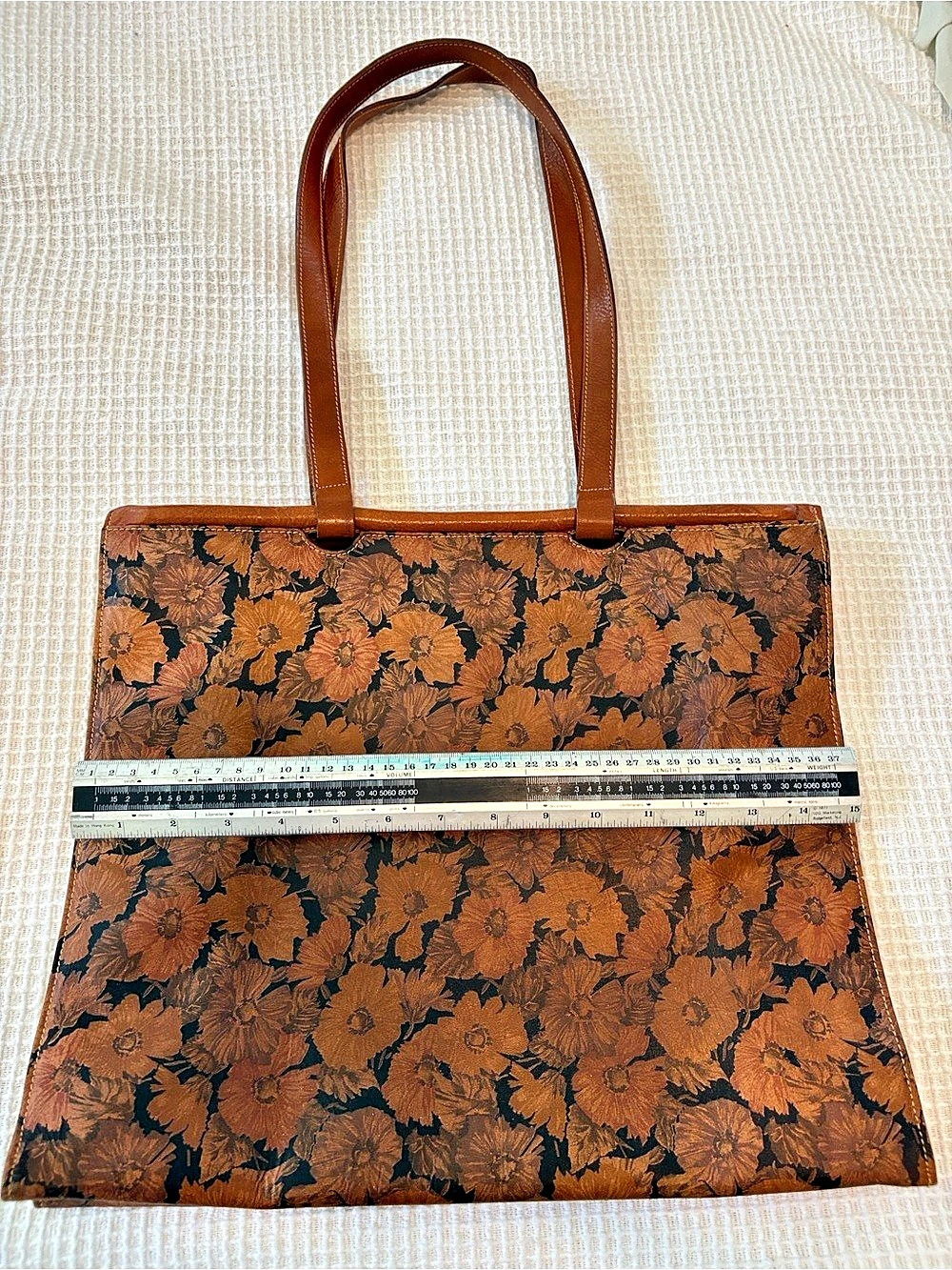 Vintage Furla Floral Tote in Brown & Black - Picture 2 of 8